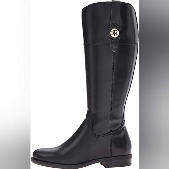 NEW Tommy Hilfiger Womens Shano Equestrian Boot Sz6.5 black - Picture 1 of 5